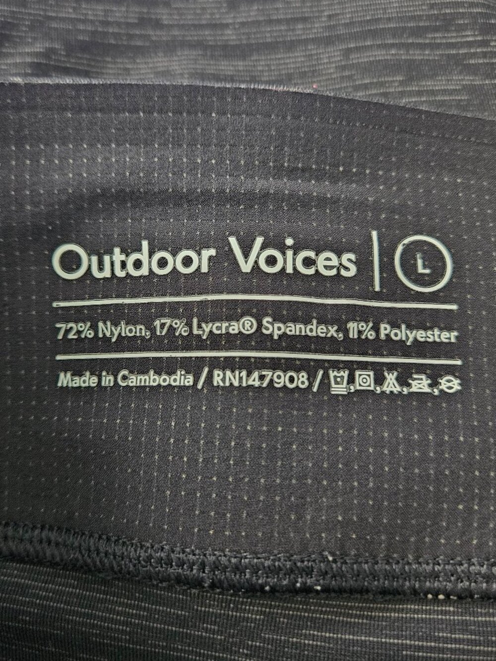 Outdoor Voices TechSweat 7/8 Zoom Leggings Cloud/Night/Coyote L - Picture 7 of 7